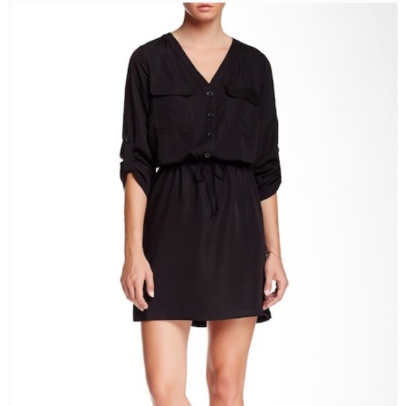 Max Studio Drawstring Shirt Dress - Picture 2 of 4